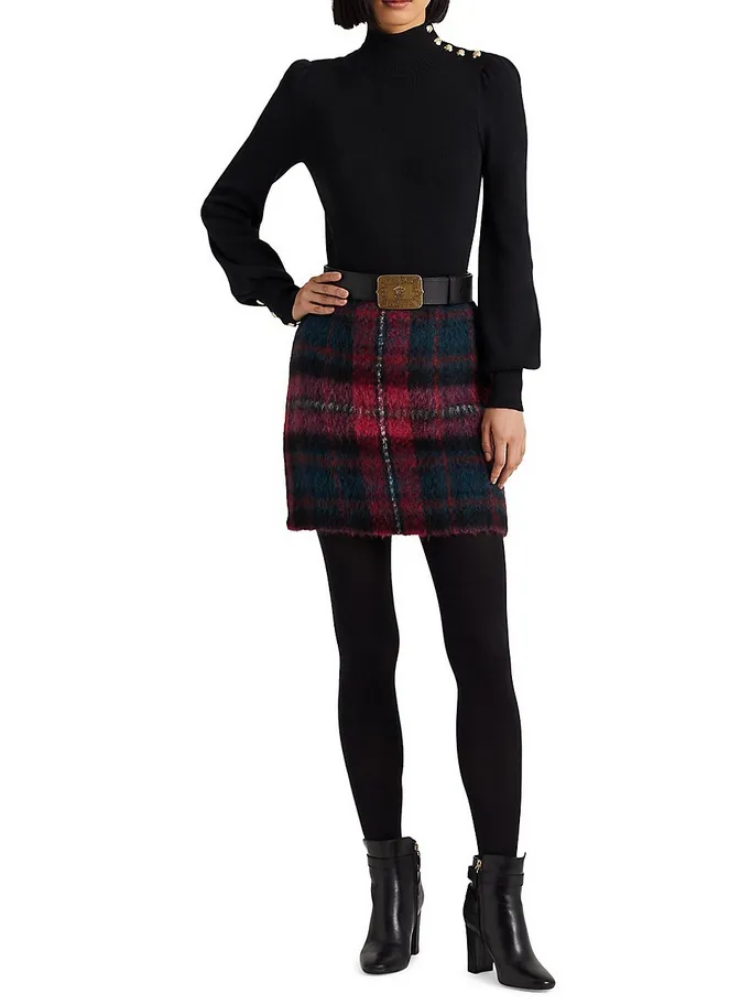 Lauren Ralph Lauren Plaid Pencil Mini Skirt