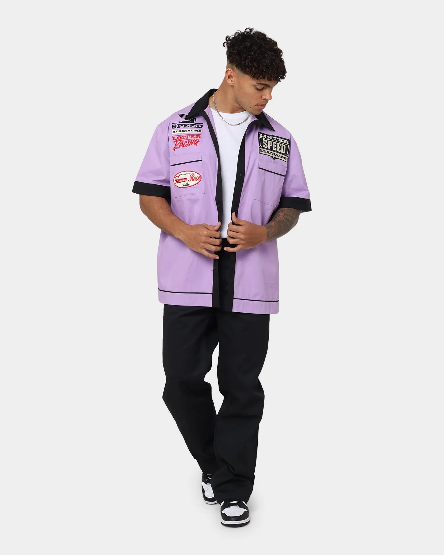 Loiter Daytona Mechanic Button Up Shirt Lilac