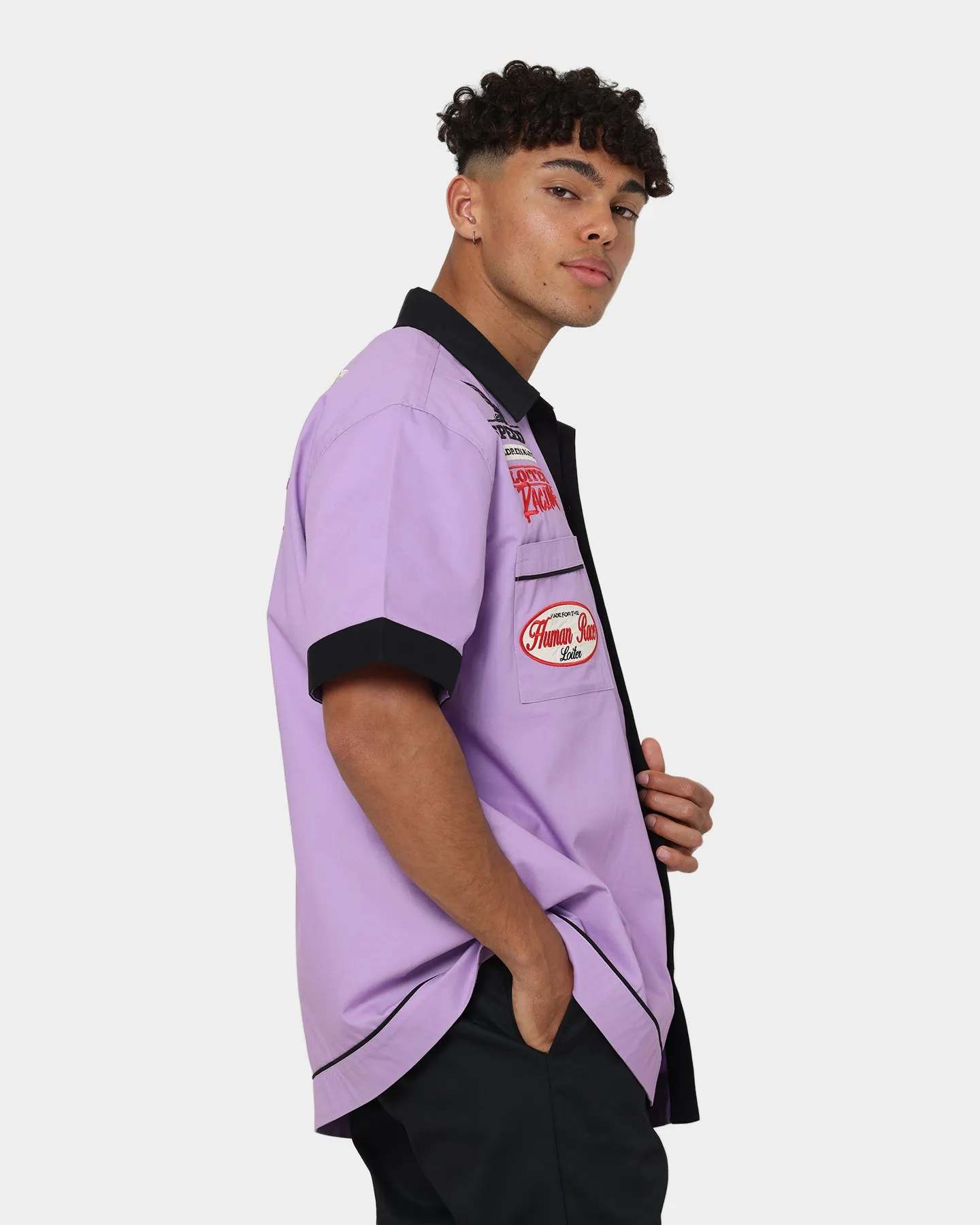 Loiter Daytona Mechanic Button Up Shirt Lilac