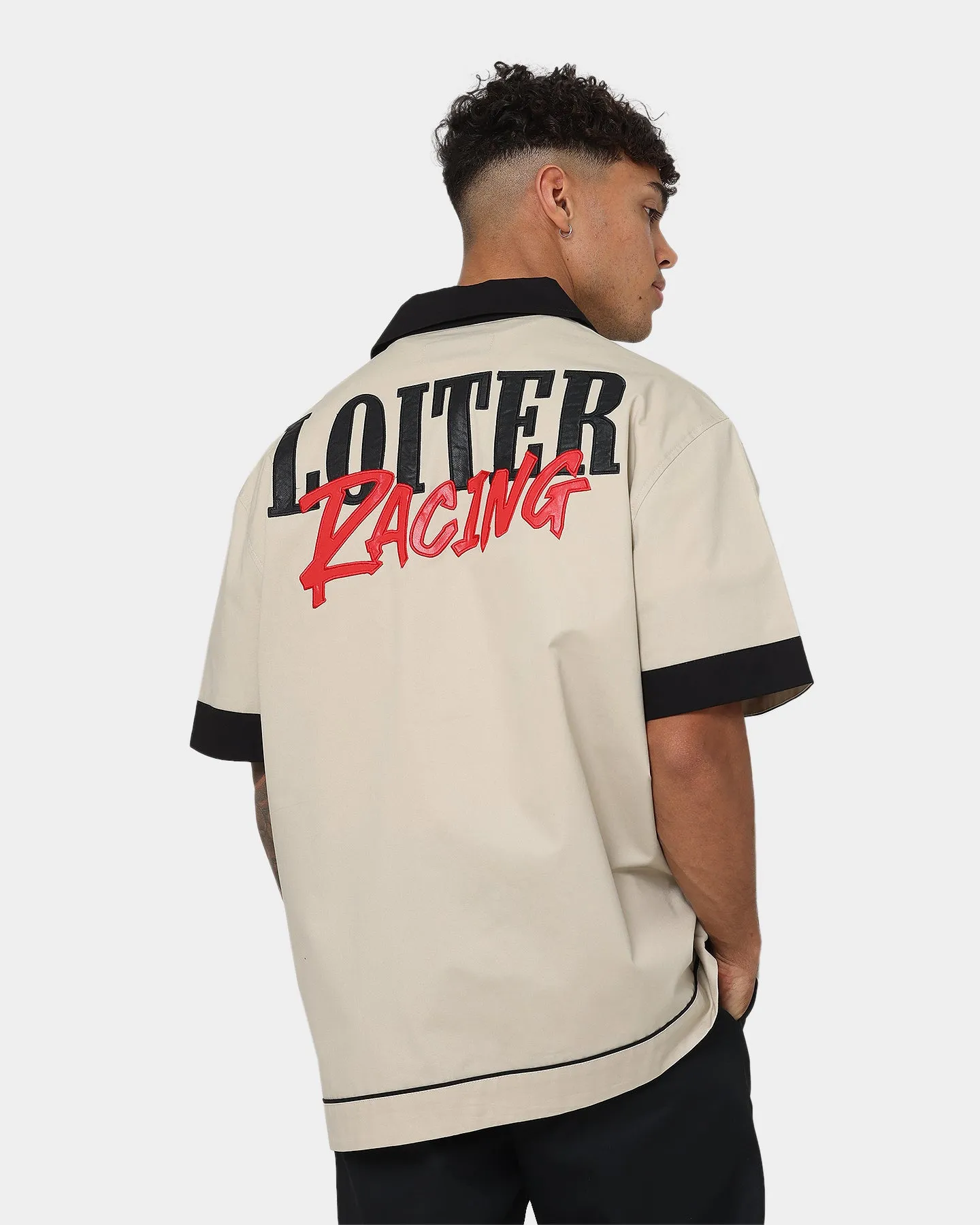 Loiter Daytona Mechanic Button Up Shirt Stone