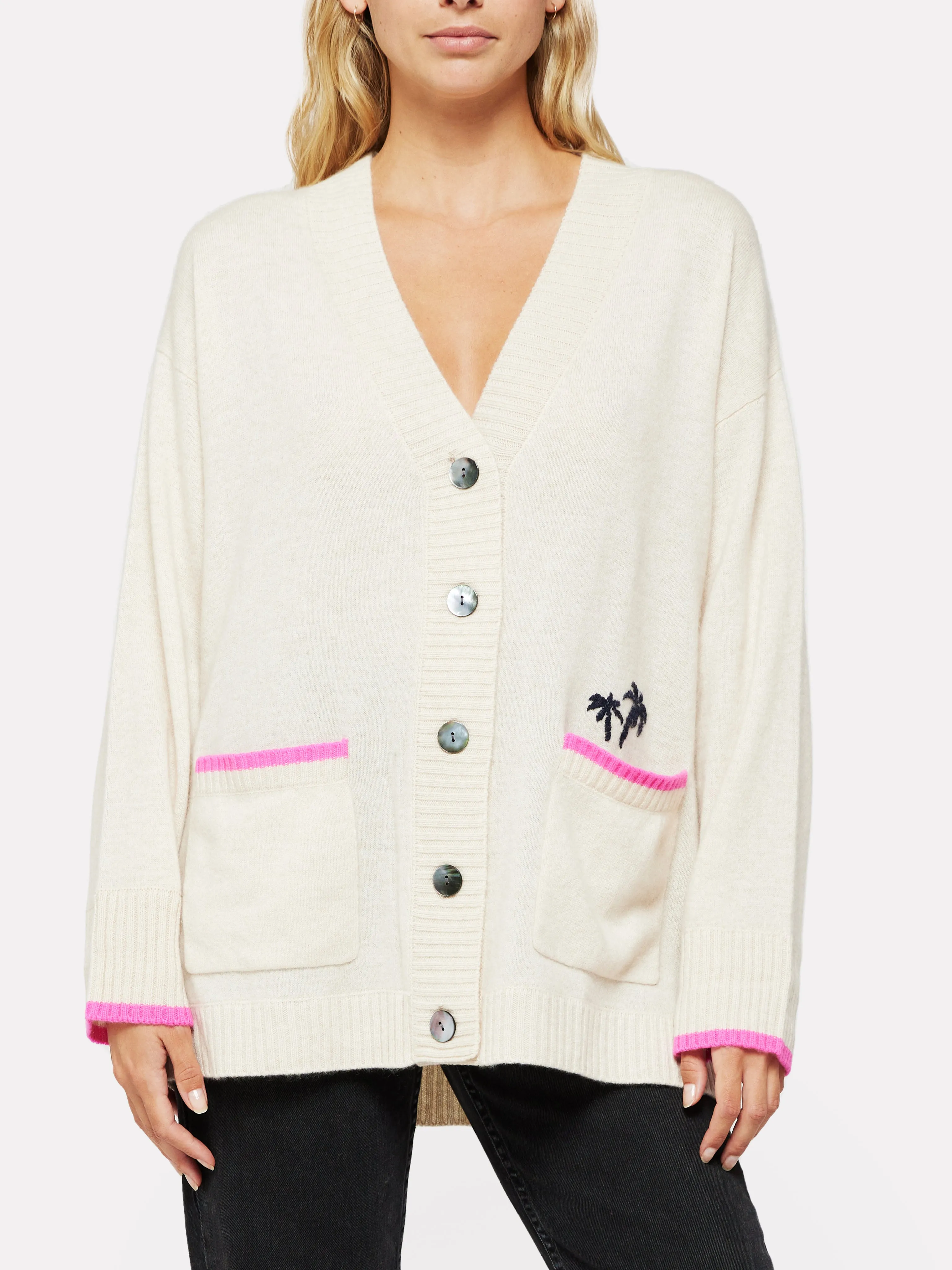 Malibu V-Neck Cashmere Cardigan