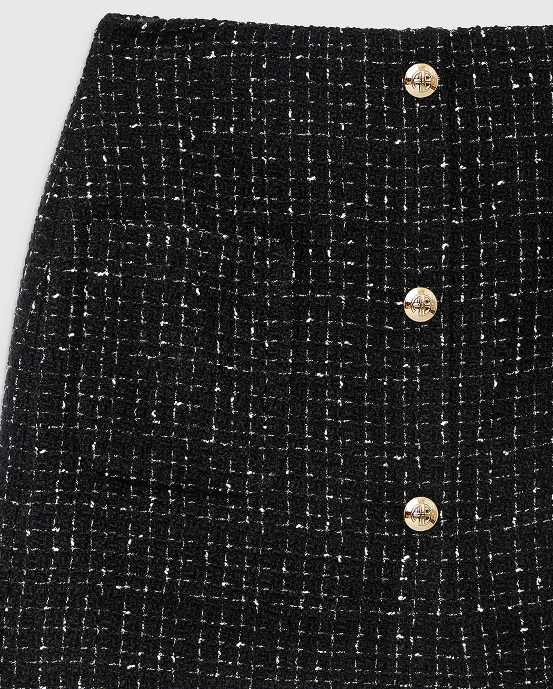 MATEO SKIRT / BLACK AND WHITE TWEED