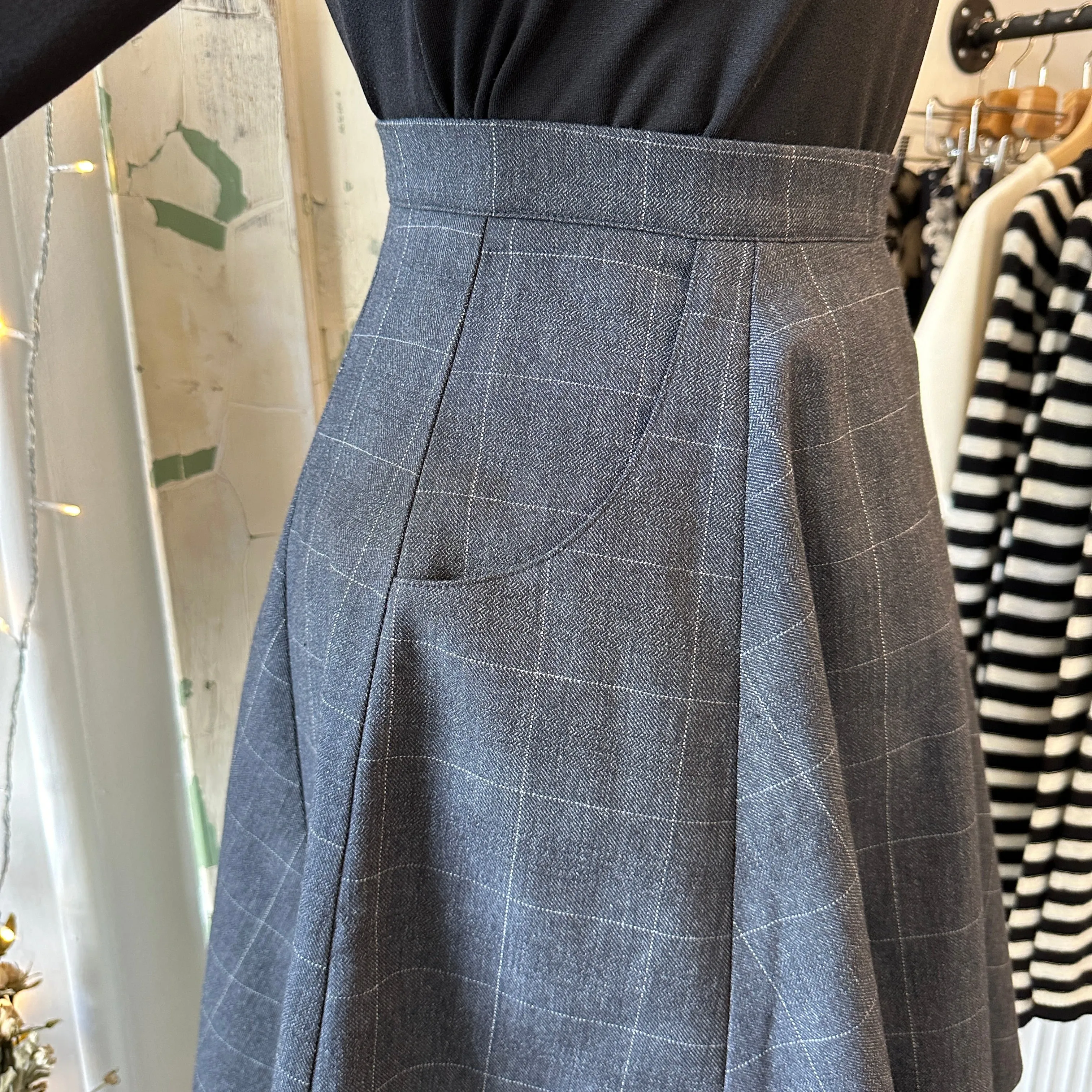 Meemoza // Daisy Skirt Charcoal Plaid Wool