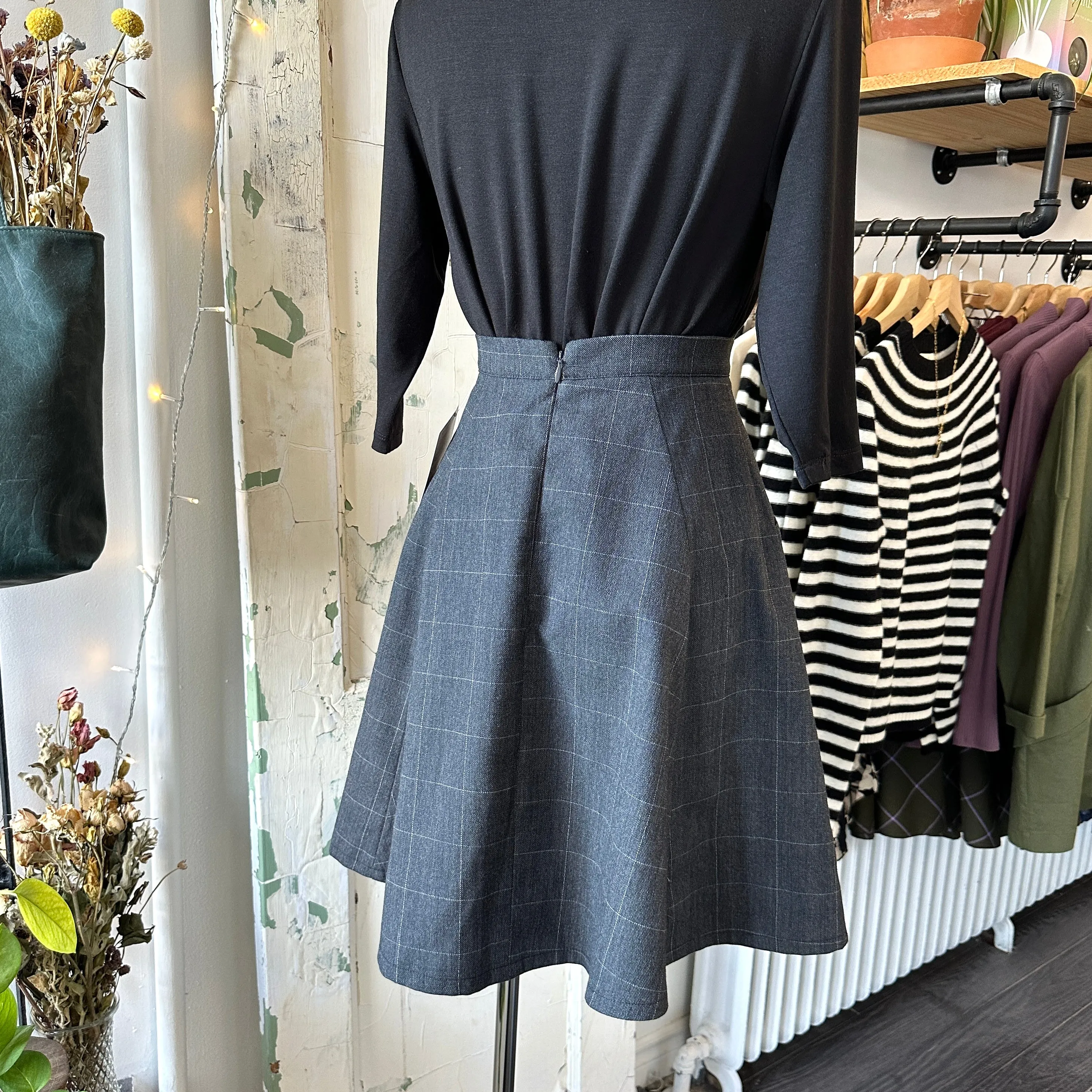 Meemoza // Daisy Skirt Charcoal Plaid Wool