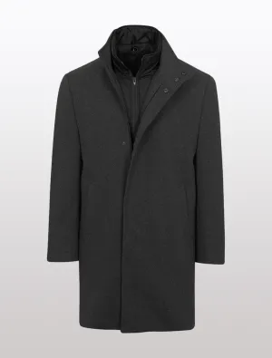 Mens' Charcoal 3/4 Length Overcoat