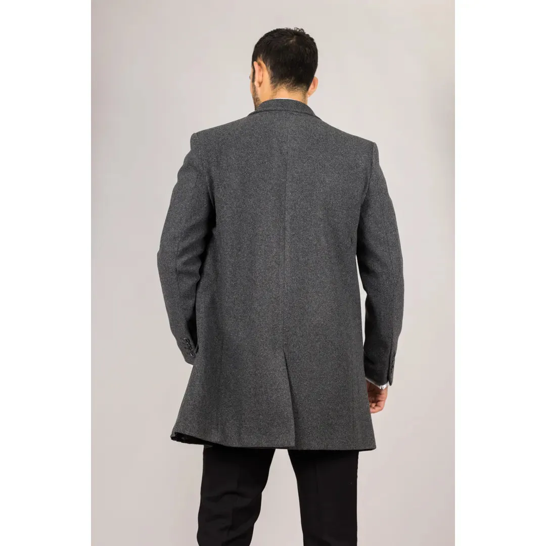 Men's Classic Collar Wool Blend Overcoat