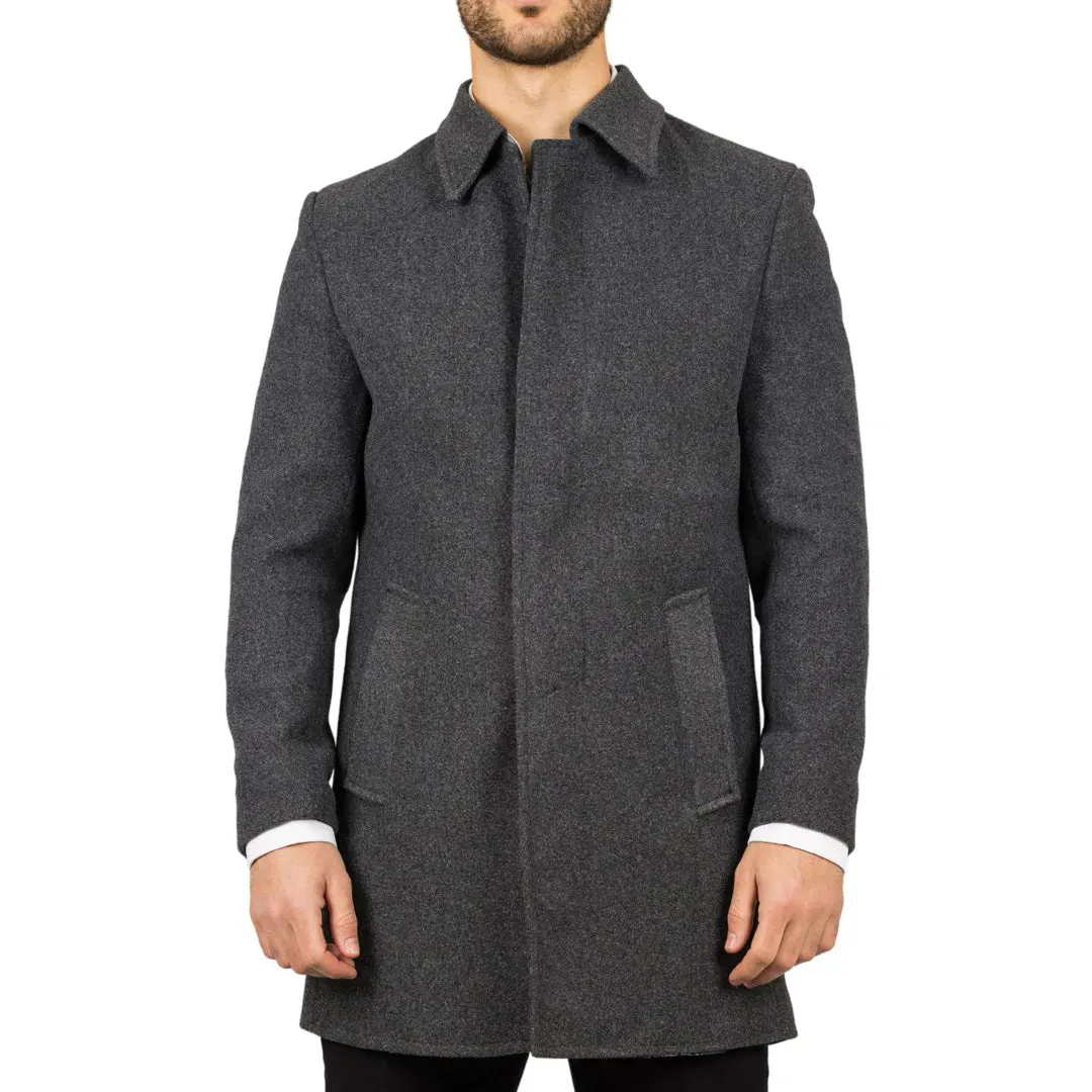 Men's Classic Collar Wool Blend Overcoat