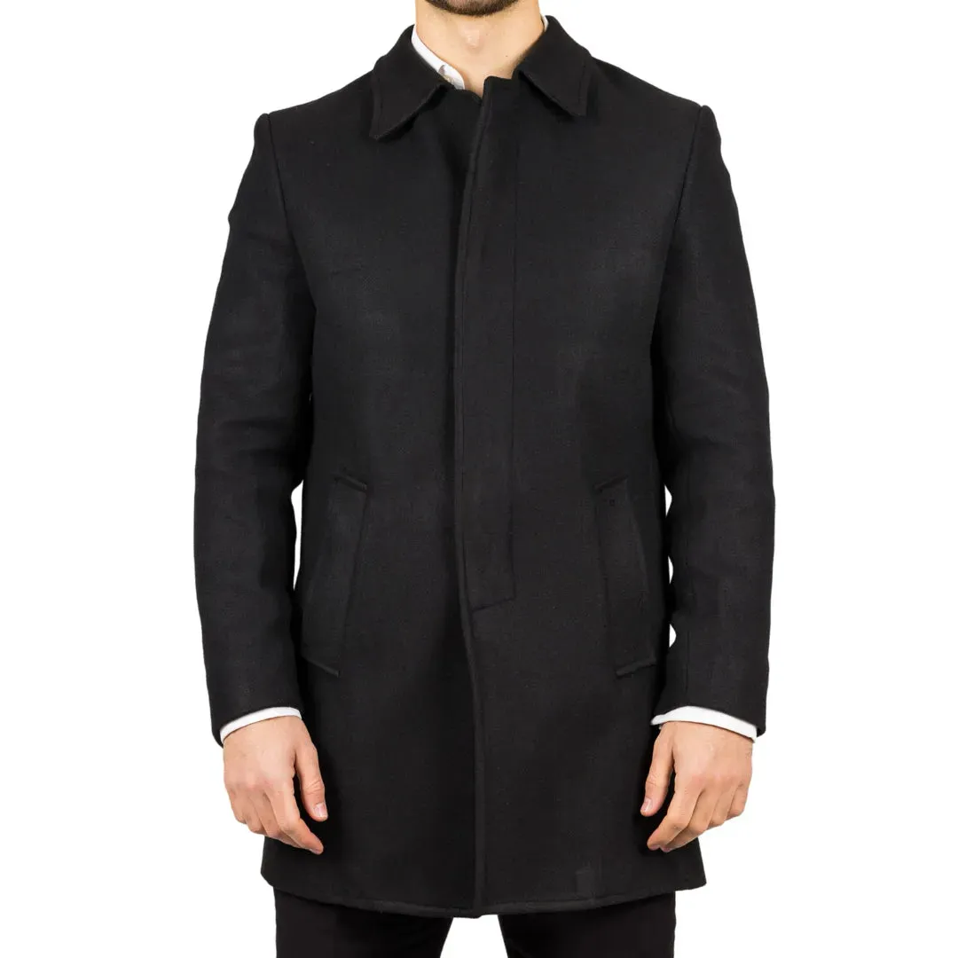 Men's Classic Collar Wool Blend Overcoat