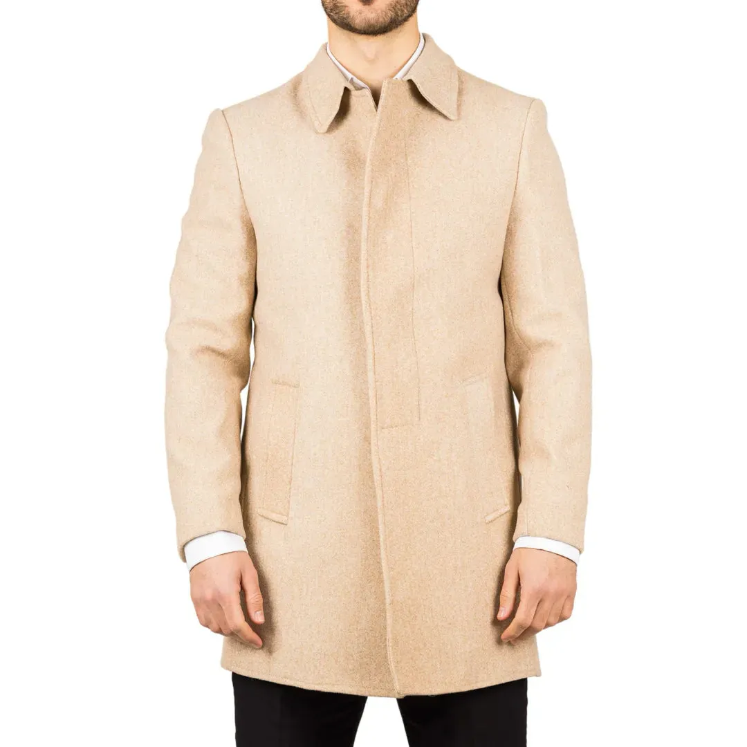 Men's Classic Collar Wool Blend Overcoat