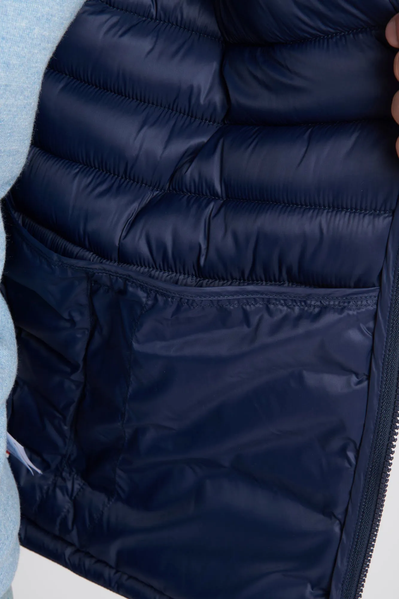 Mens Lightweight Quilted Tape Gilet in Navy Blue