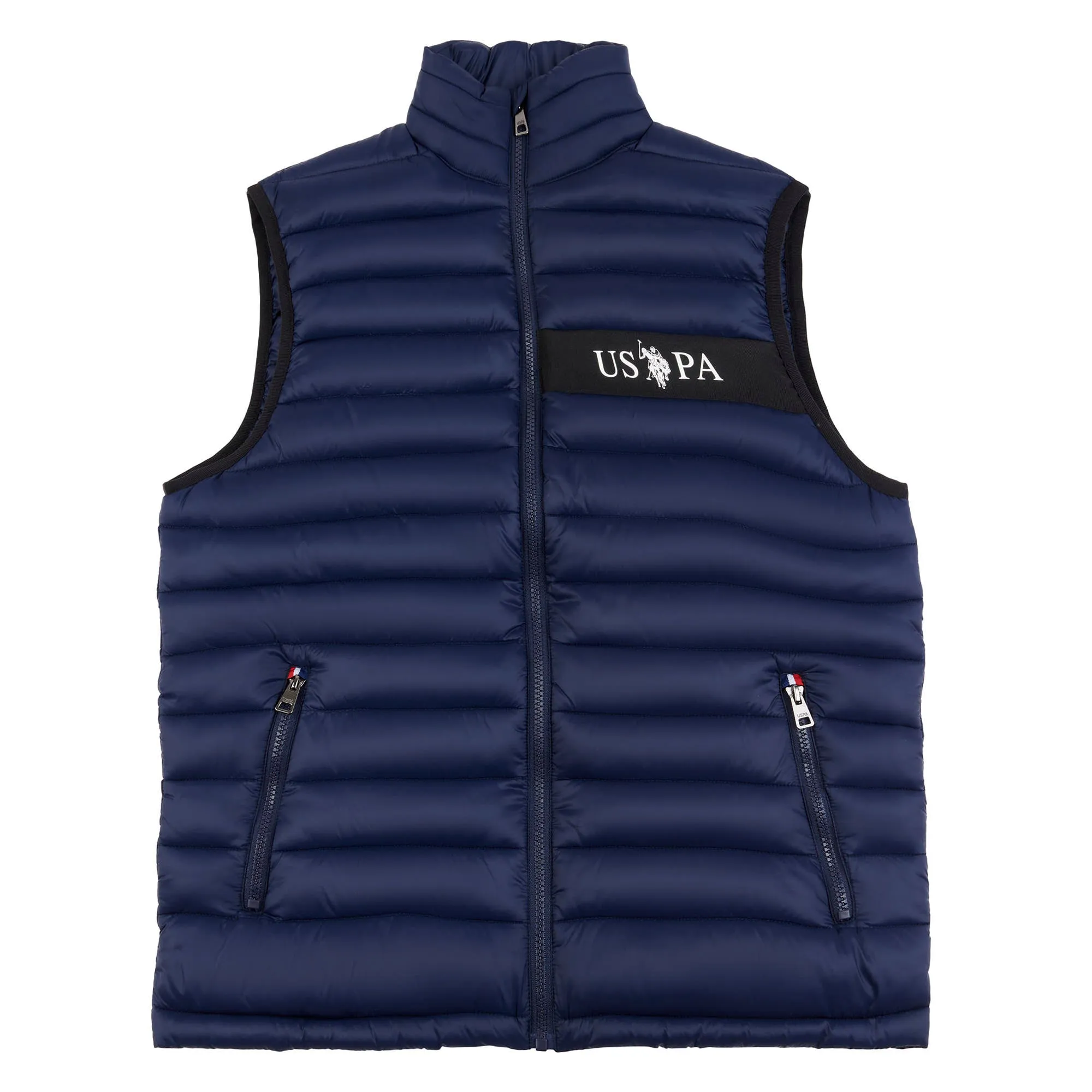 Mens Lightweight Quilted Tape Gilet in Navy Blue