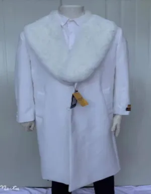 Mens Overcoat - Topcoat For Men - Winter Fabric - Mens Cashmere Blend White Coat Full length - Cashmere Overcoat