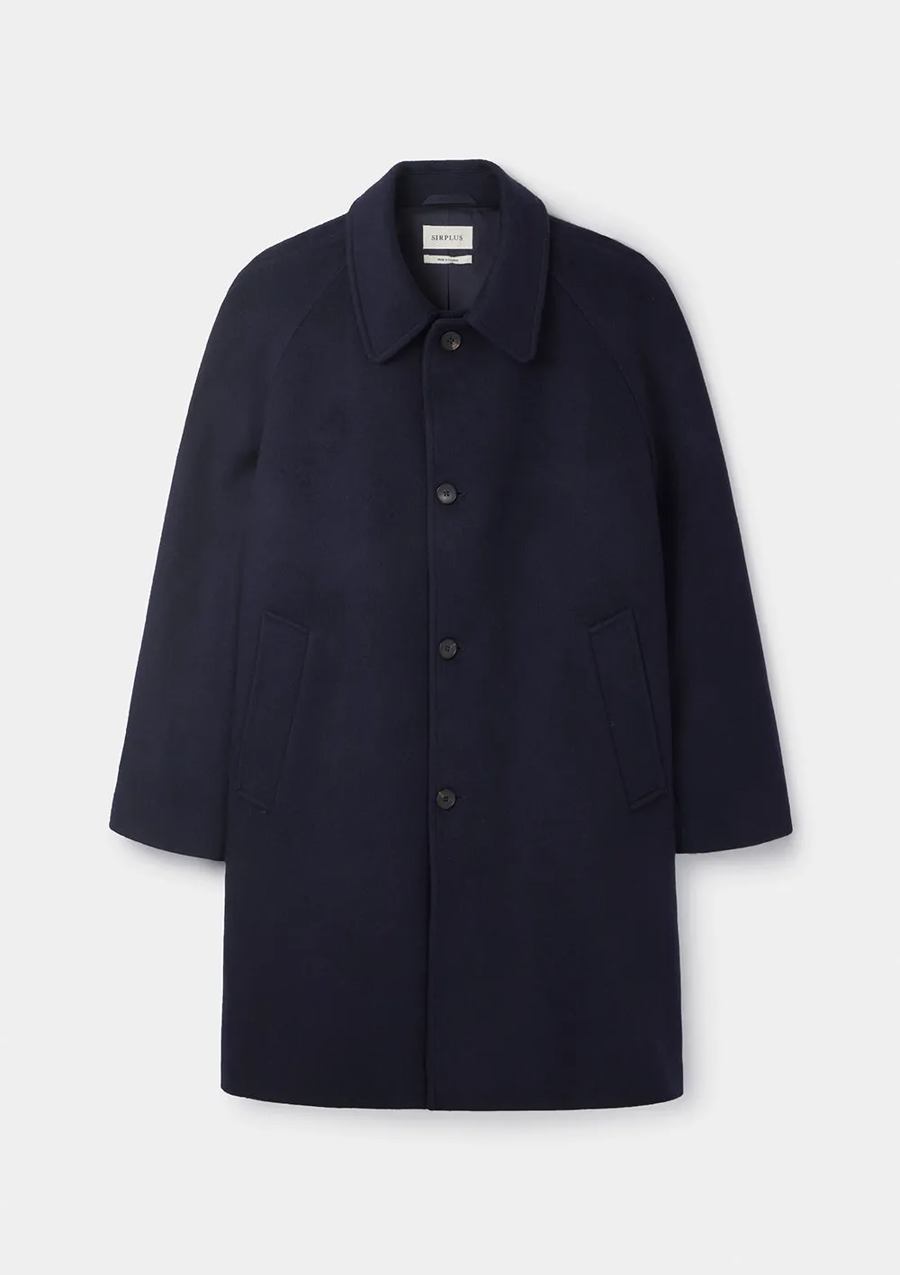 Navy Cashmere Raglan Overcoat