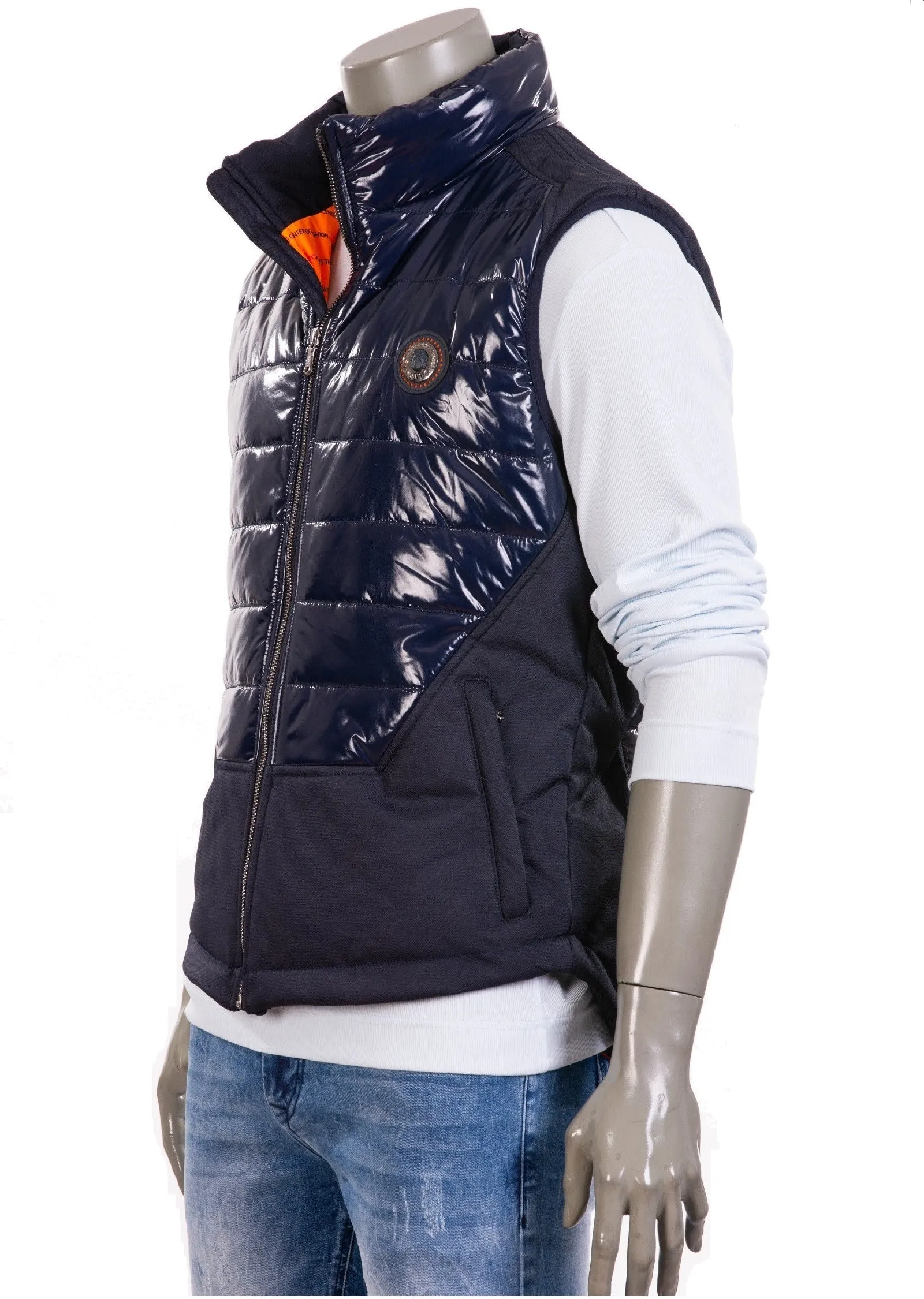 Navy Quilted Luxe Vest Jacket