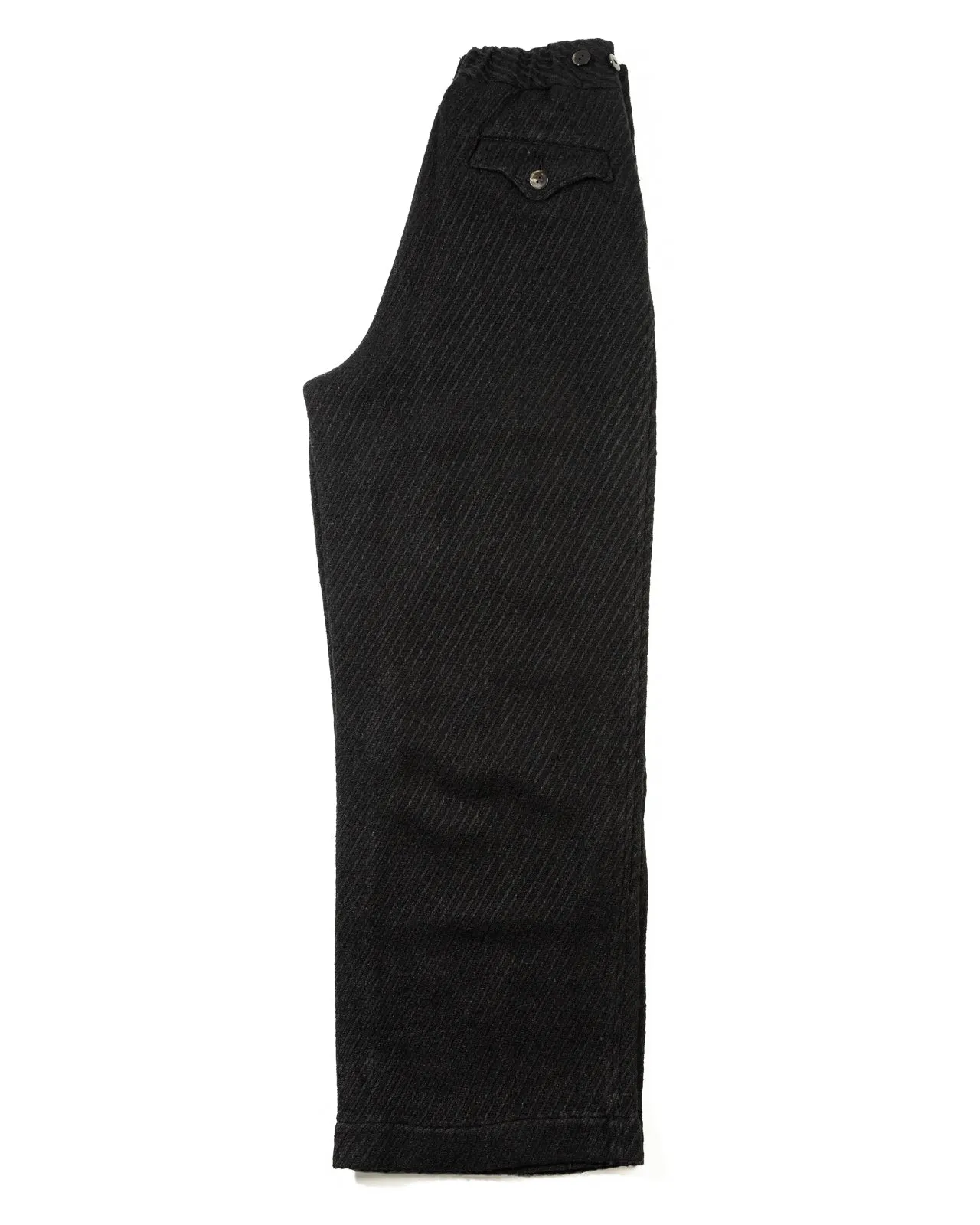 Oblique Trousers - Black Tussah Silk Tweed