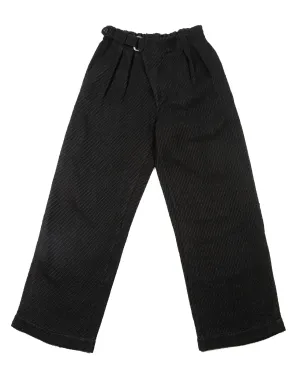 Oblique Trousers - Black Tussah Silk Tweed