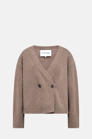 Perle Cardigan Taupe Grey Melange