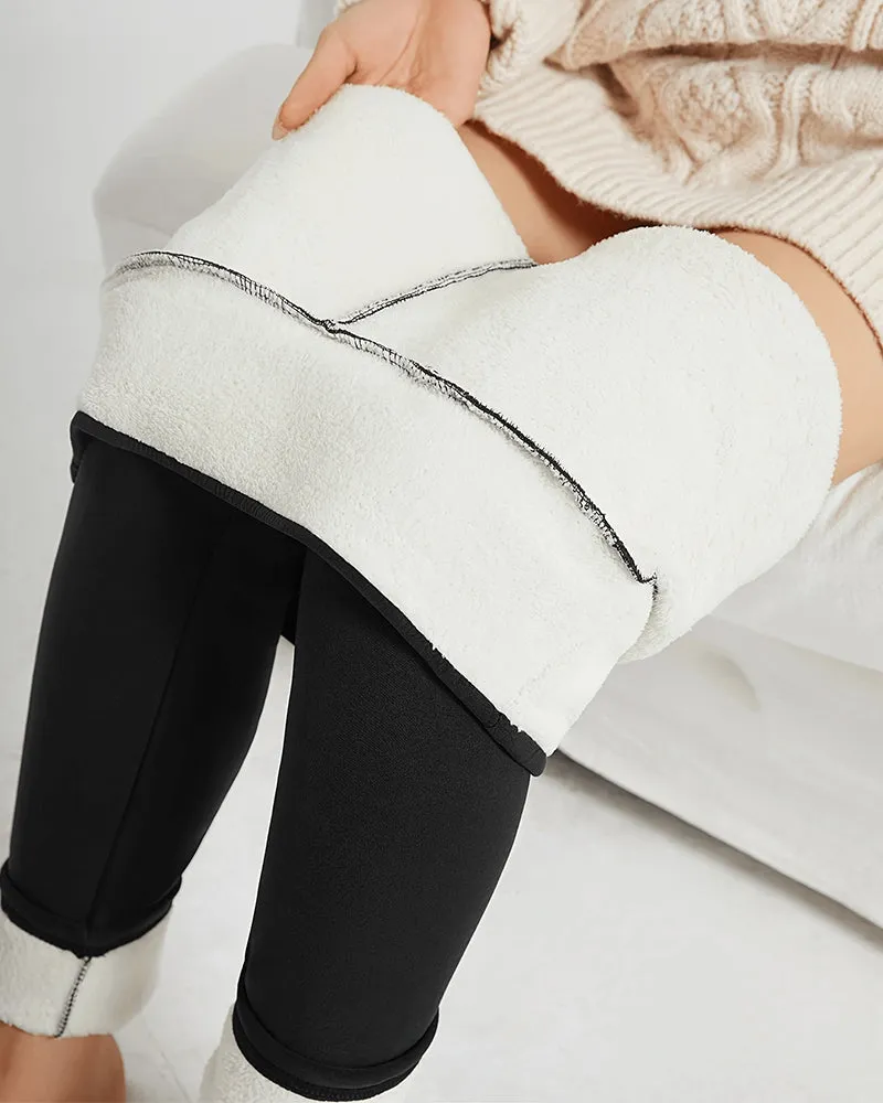 Plain Pocket High Waist Thermal Lined Leggings