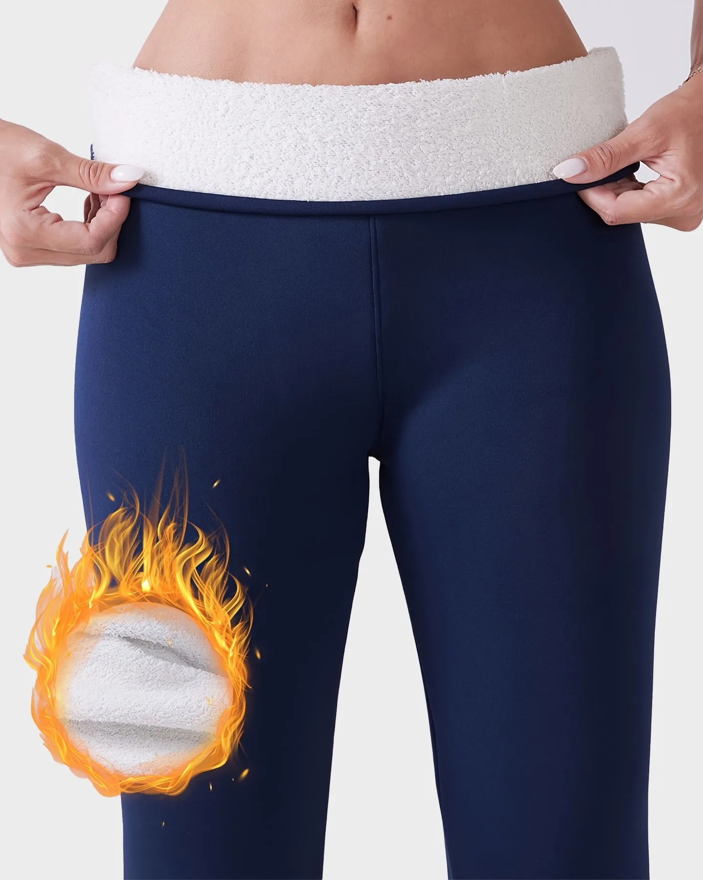 Plain Pocket High Waist Thermal Lined Leggings