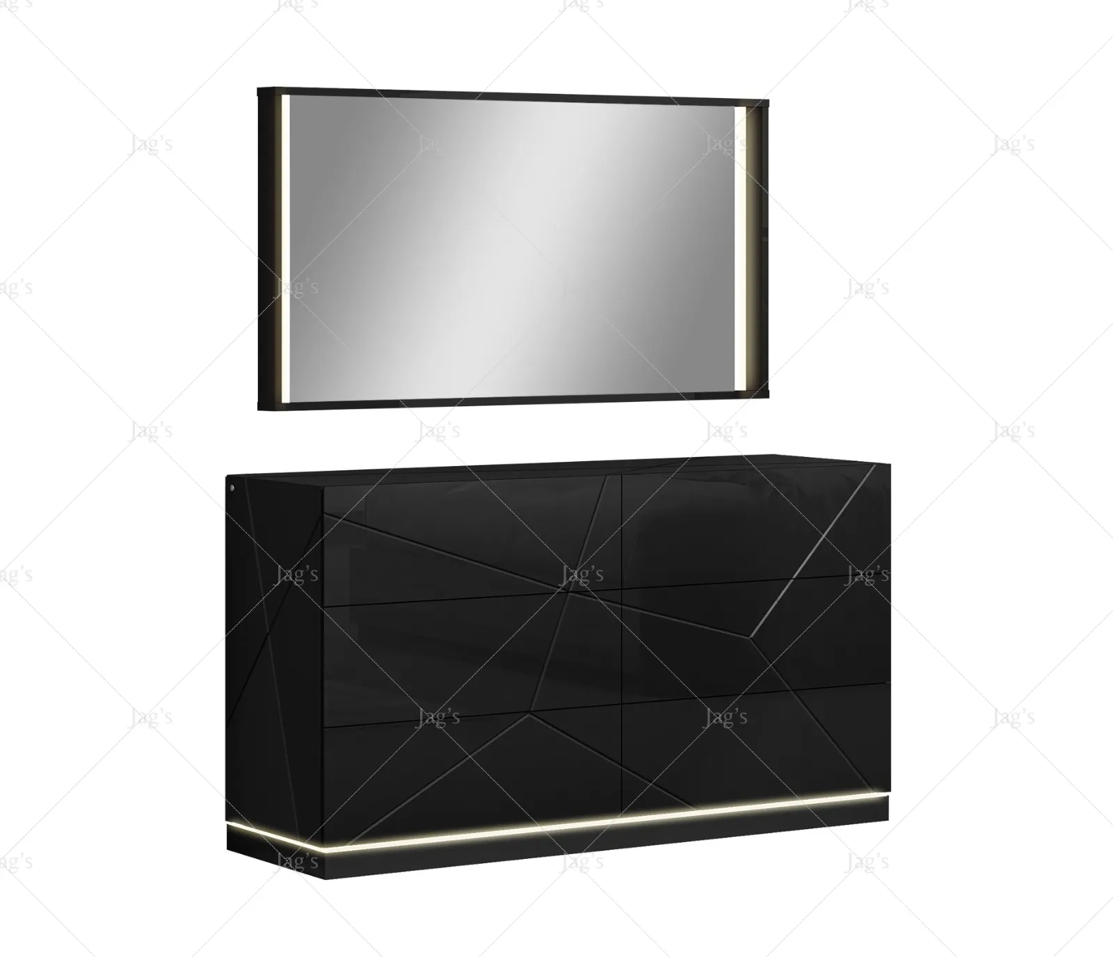 Pluto Dresser & Mirror - Jet Black