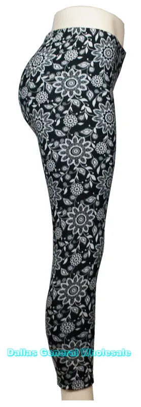 Printed Fur Thermal Insulated Leggings Wholesale