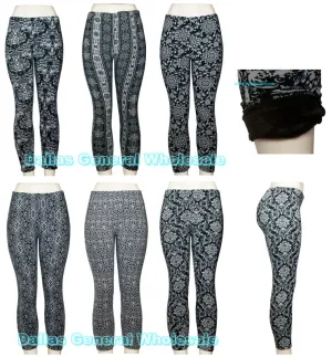 Printed Fur Thermal Insulated Leggings Wholesale