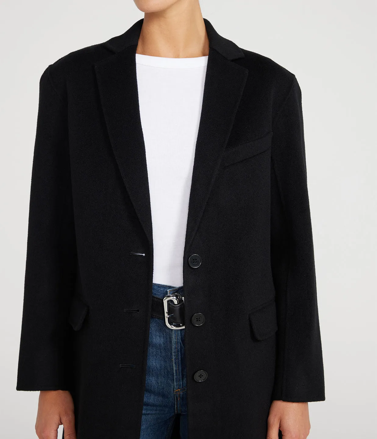 Quinn Cashmere Blend Coat in Black