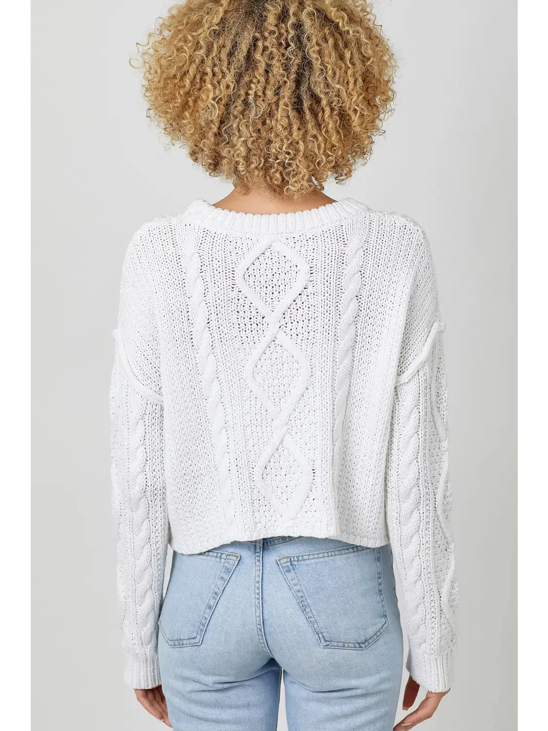 Raw Edge Cable Sweater