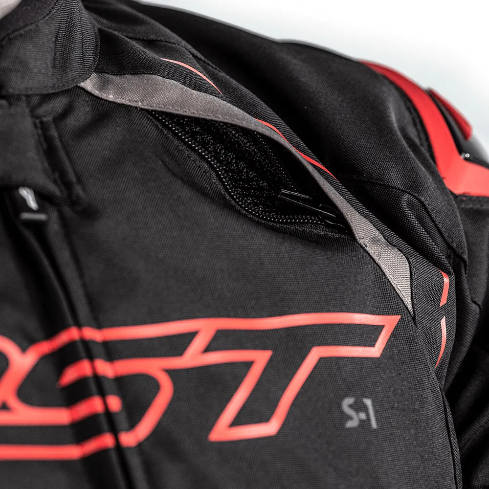 RST S-1 CE TEXTILE JACKET [BLACK/GREY/RED]