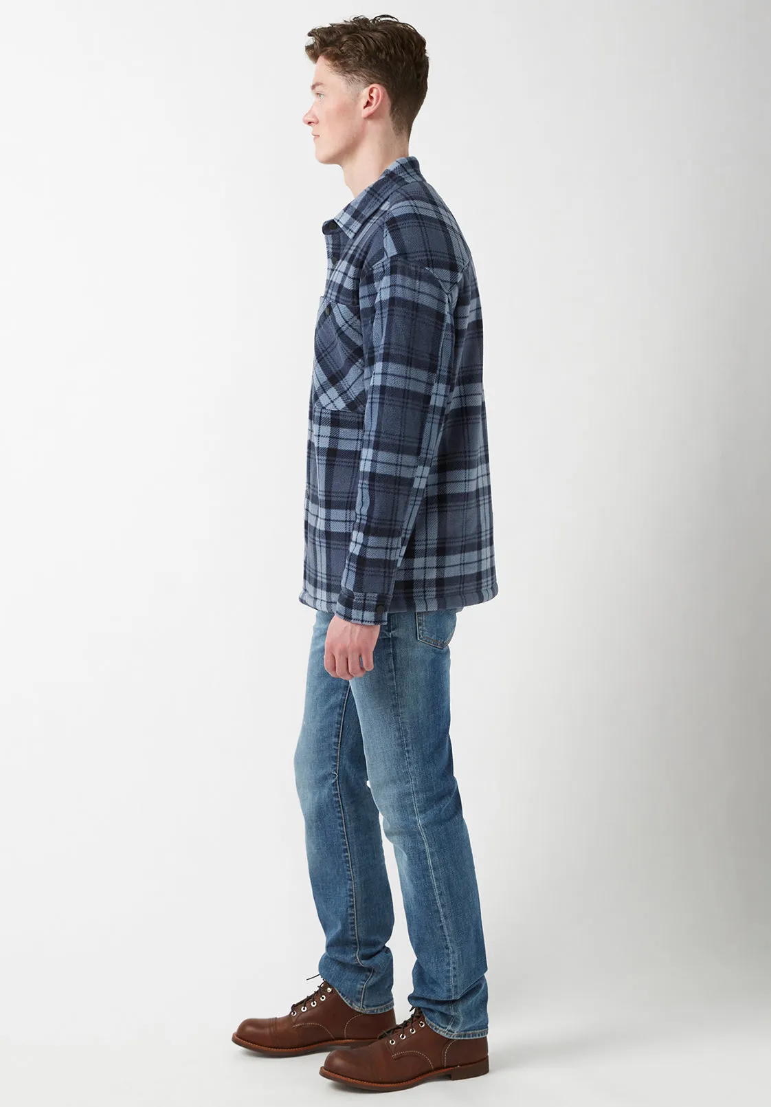 Sandis Fleece Shacket in Mirage Plaid - BPM14426