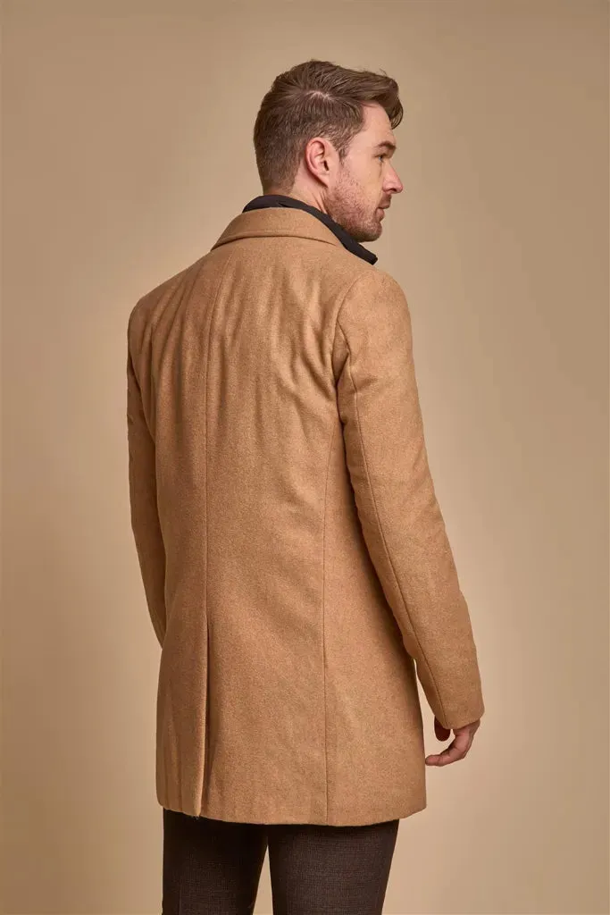 Sanford - Men's Camel Wool Blend Overcoat