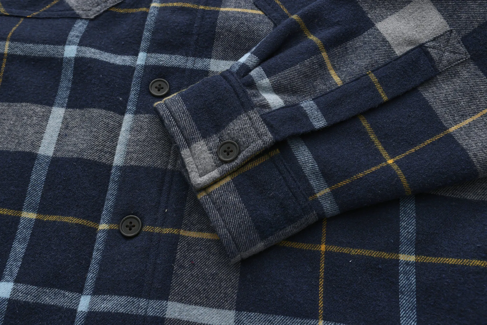 Sherpa Bonded Hooded Flannel Shirt Jacket