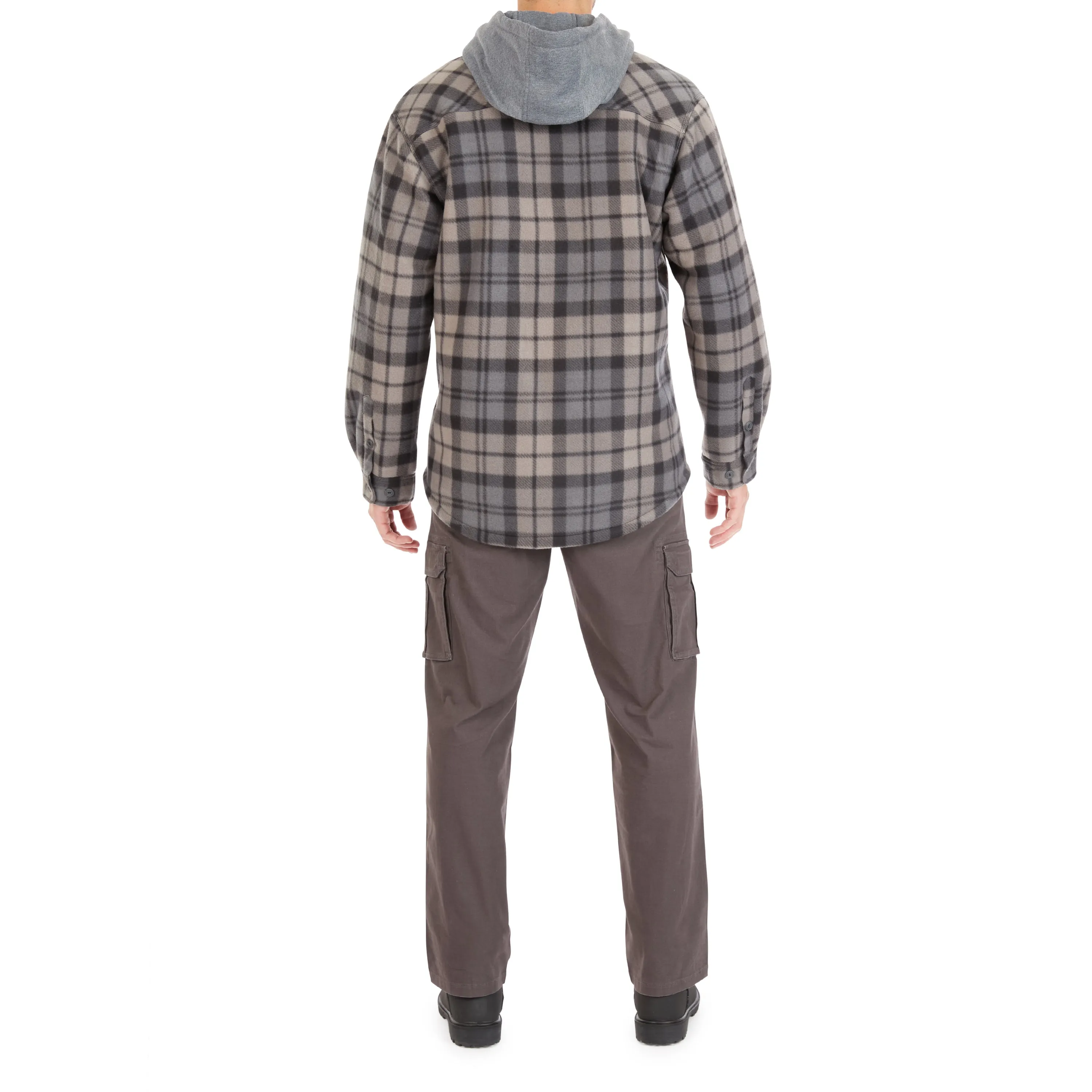 SHERPA-LINED MICROFLEECE SHIRT JACKET