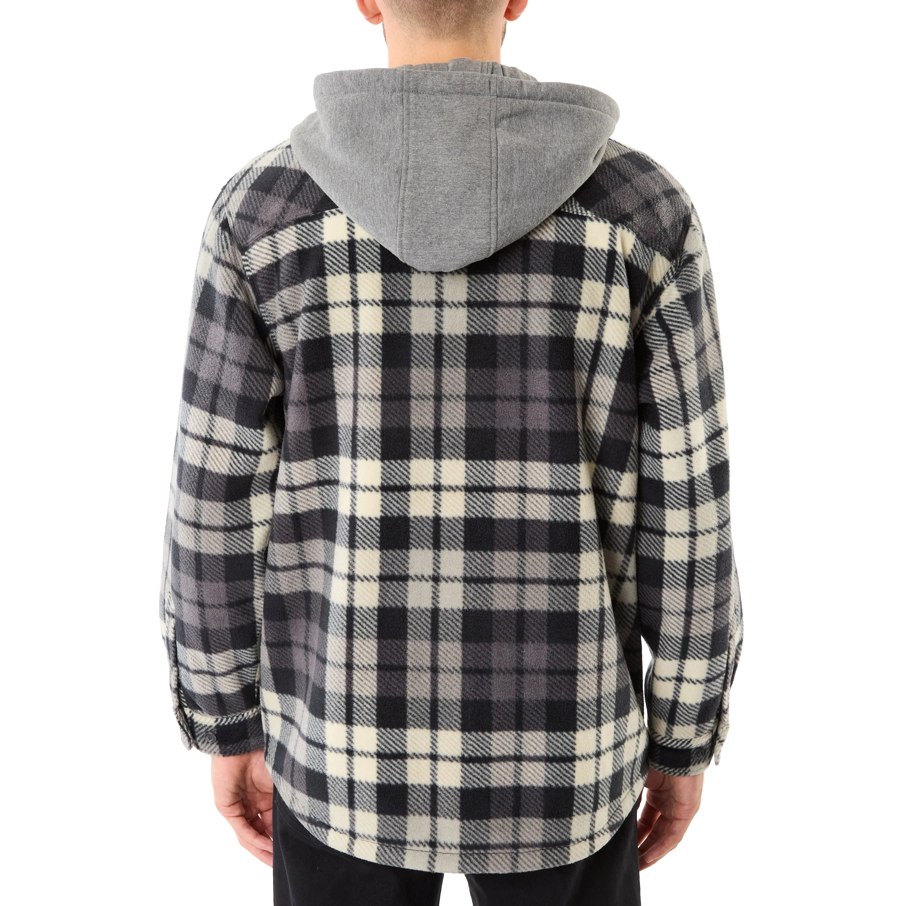 SHERPA-LINED MICROFLEECE SHIRT JACKET