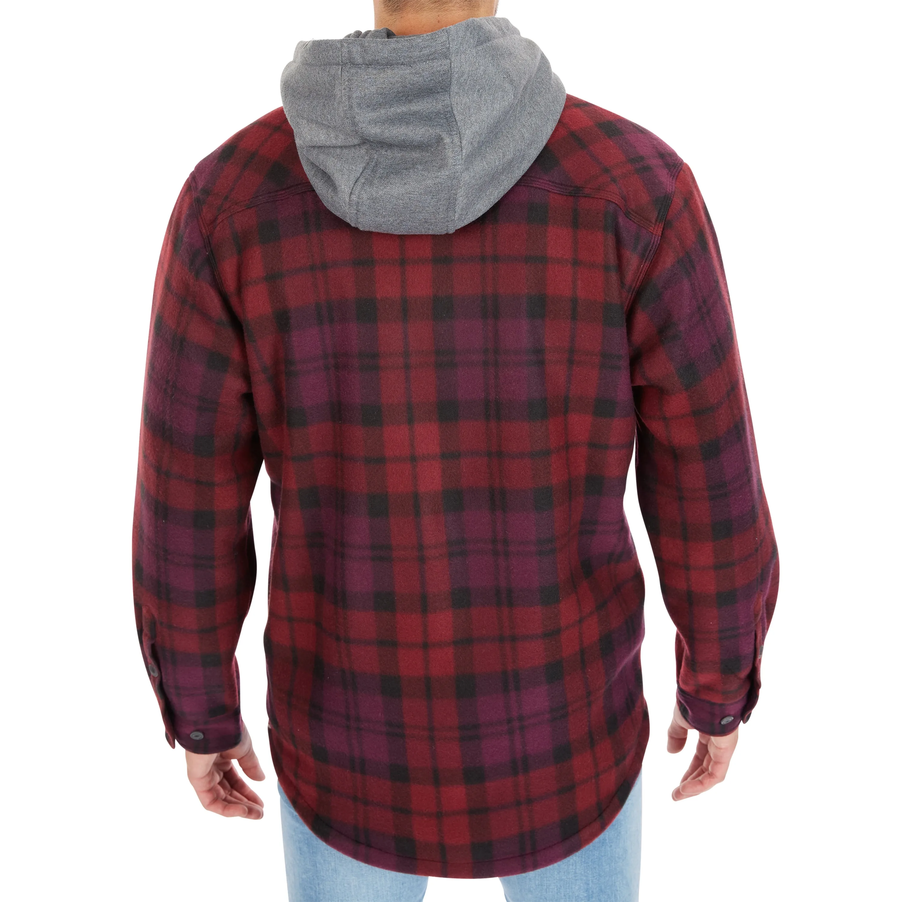 SHERPA-LINED MICROFLEECE SHIRT JACKET