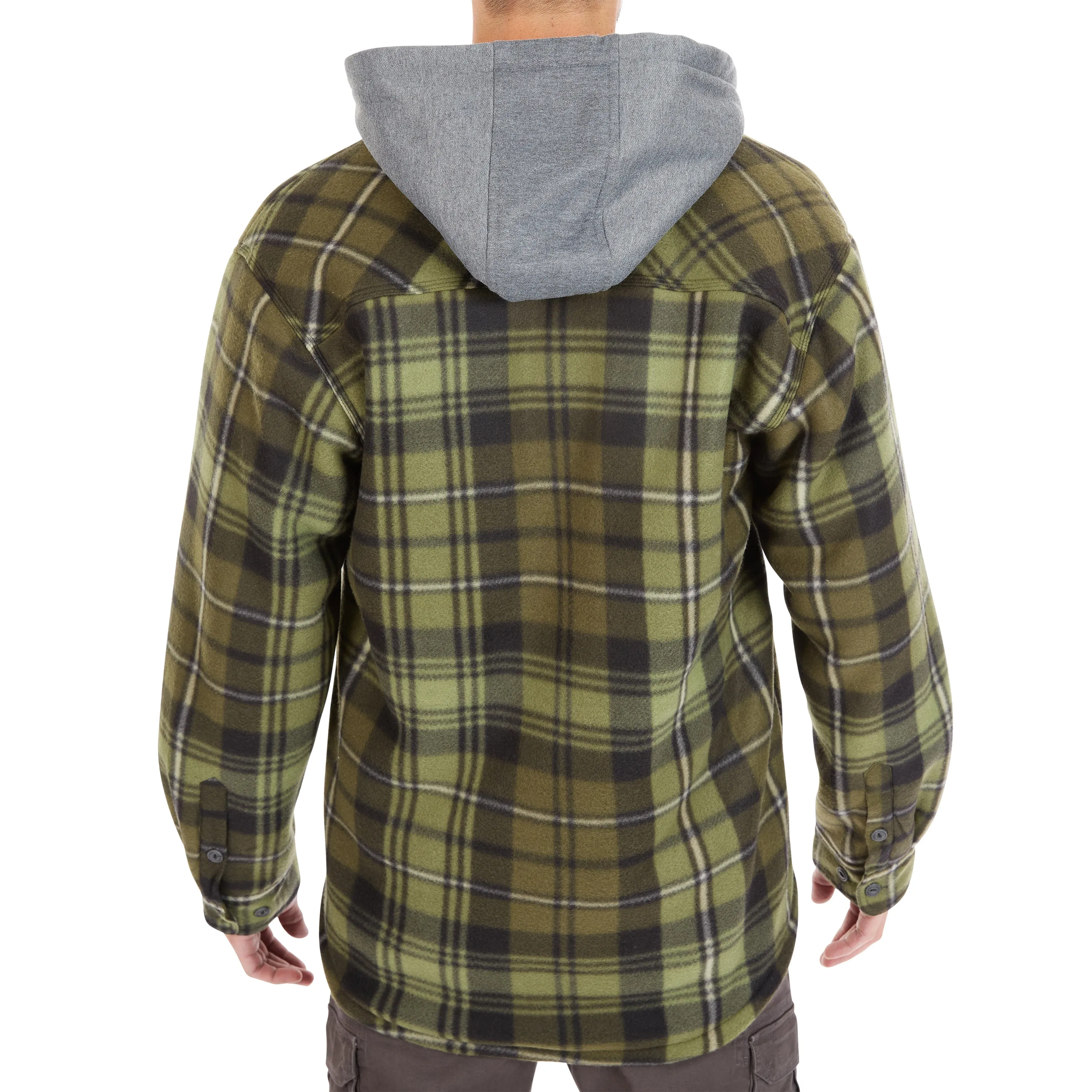 SHERPA-LINED MICROFLEECE SHIRT JACKET