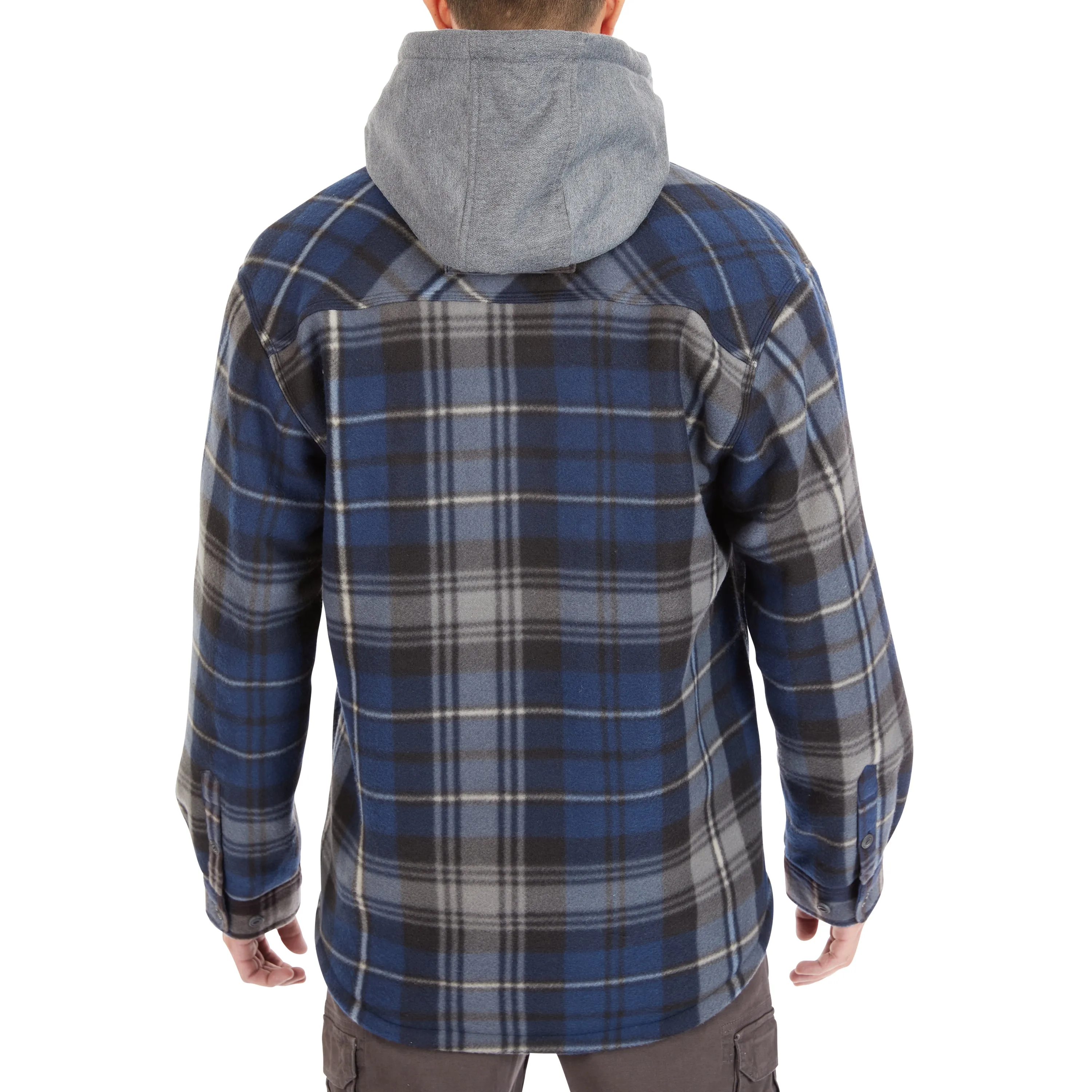 SHERPA-LINED MICROFLEECE SHIRT JACKET