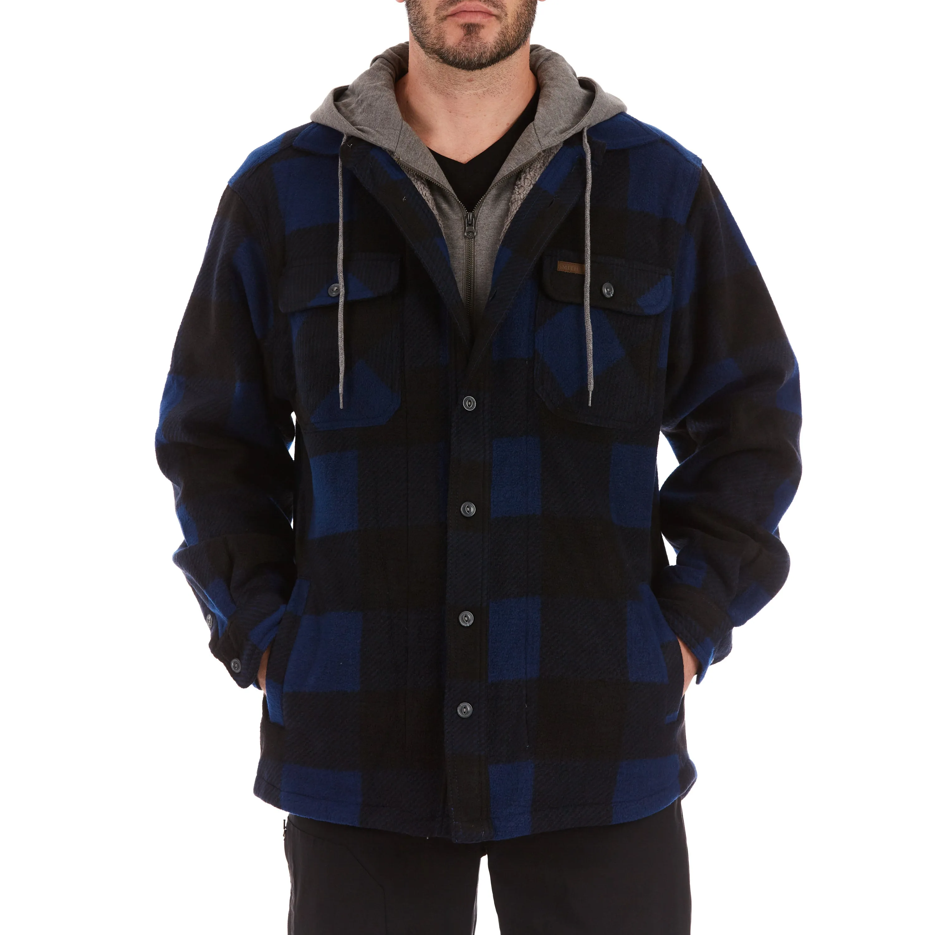 SHERPA-LINED MICROFLEECE SHIRT JACKET