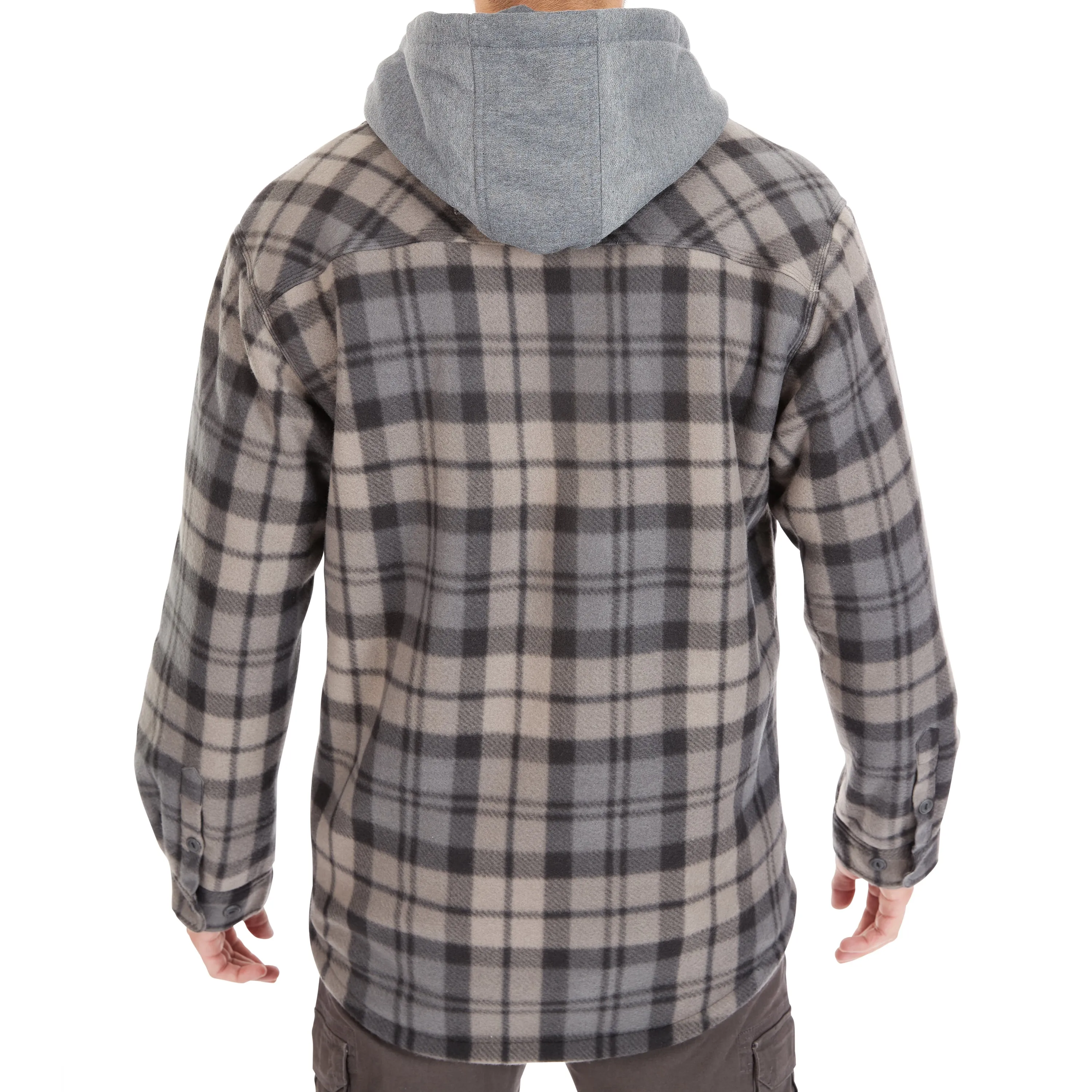 SHERPA-LINED MICROFLEECE SHIRT JACKET