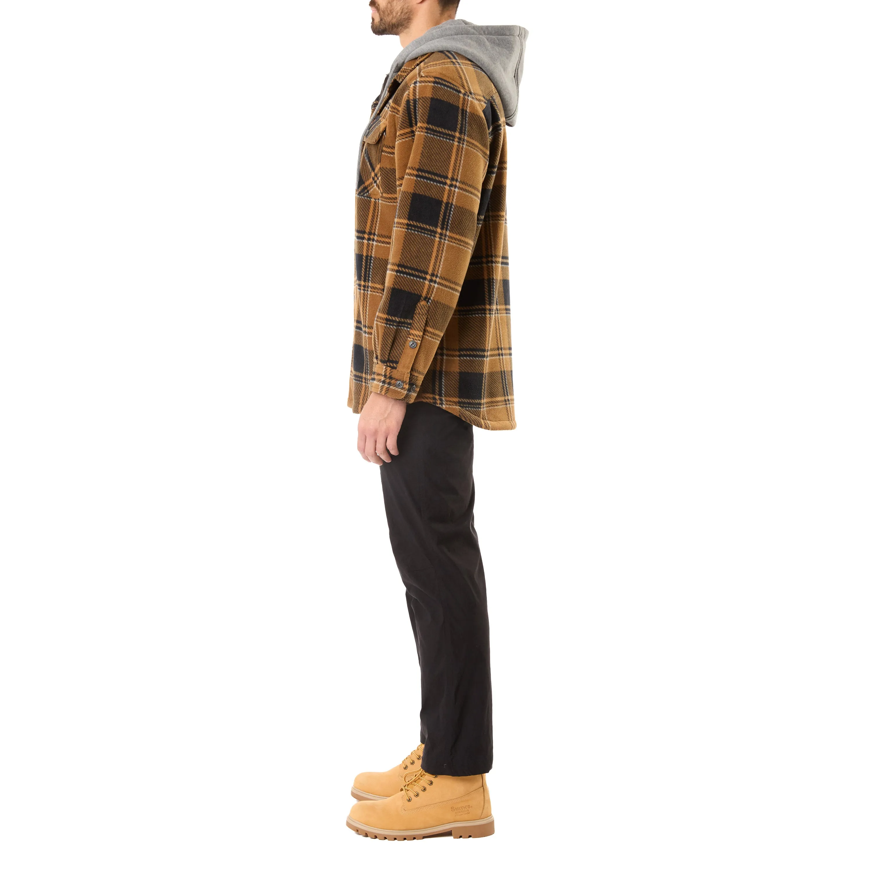 SHERPA-LINED MICROFLEECE SHIRT JACKET