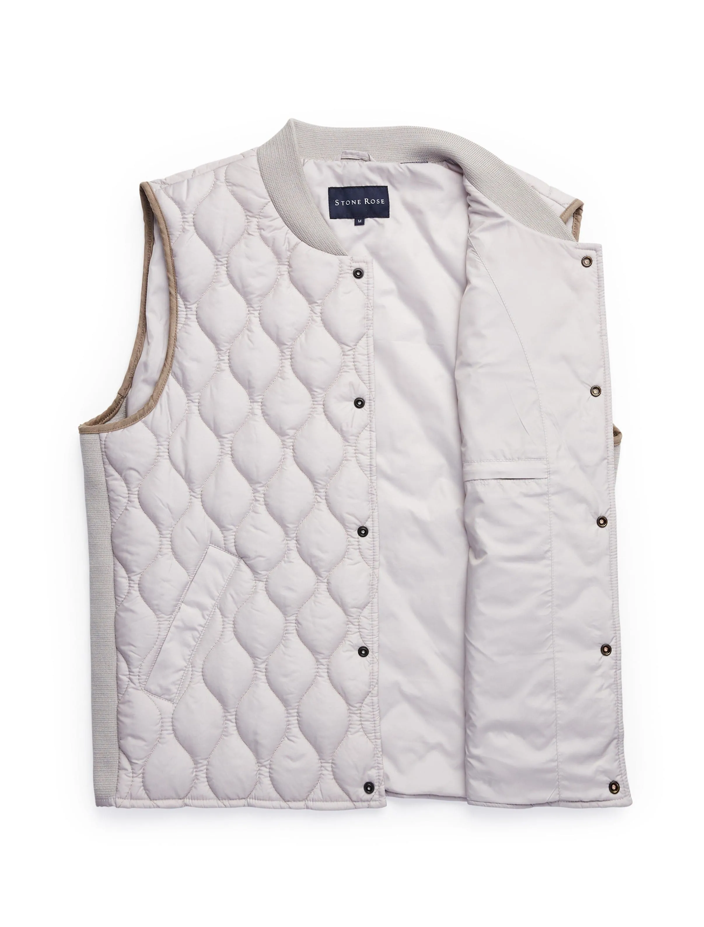 Silver Quilted Puffer Vest