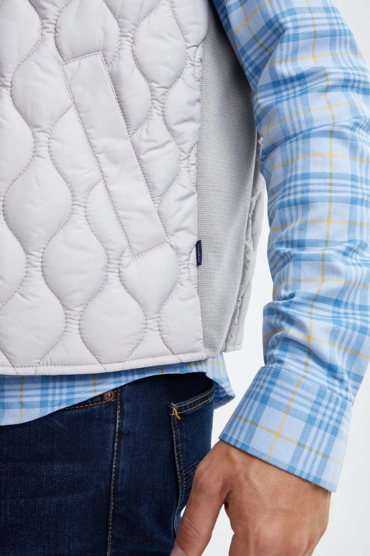 Silver Quilted Puffer Vest