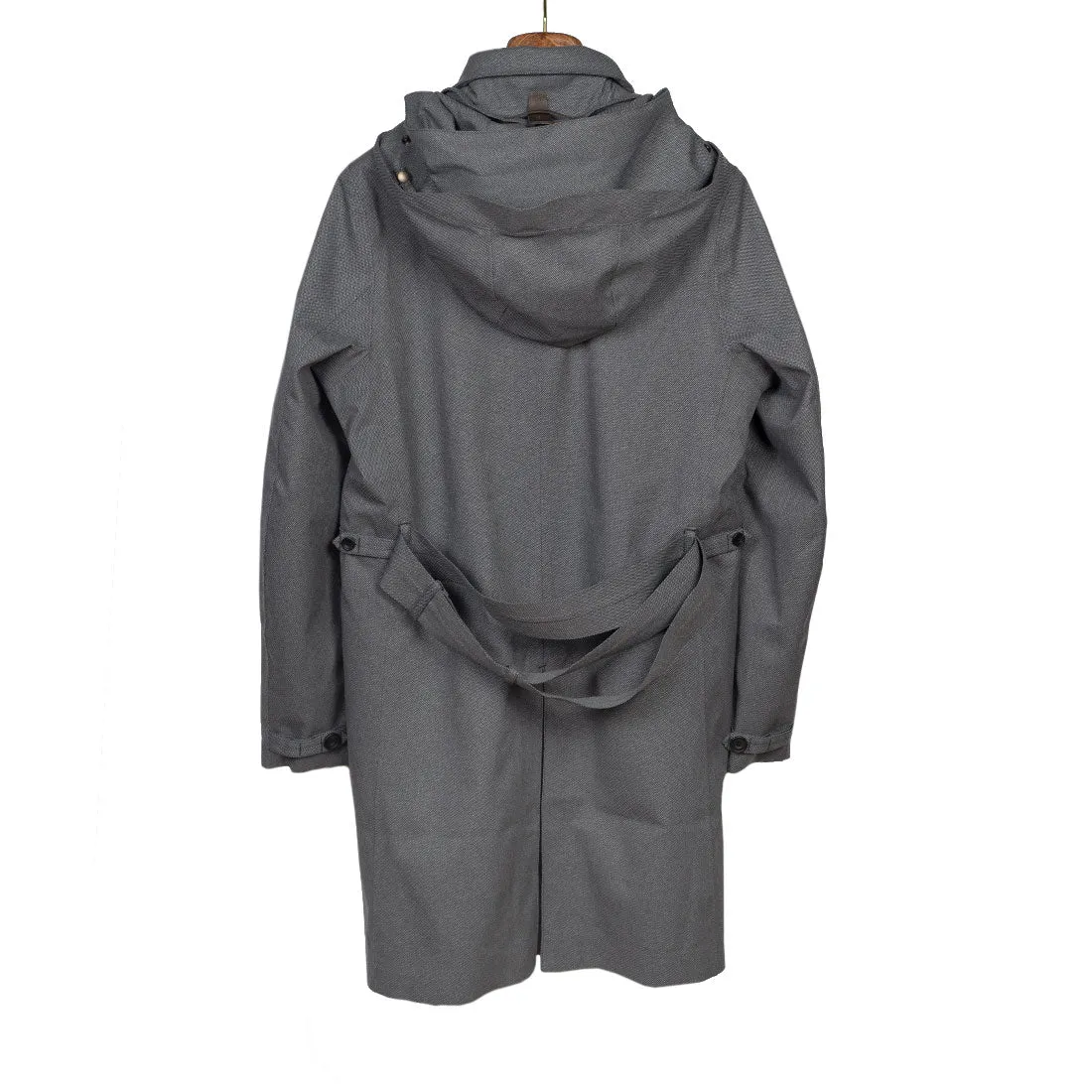 Single-Breasted raincoat in grey birdseye fabric