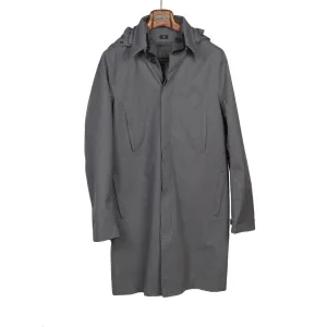 Single-Breasted raincoat in grey birdseye fabric