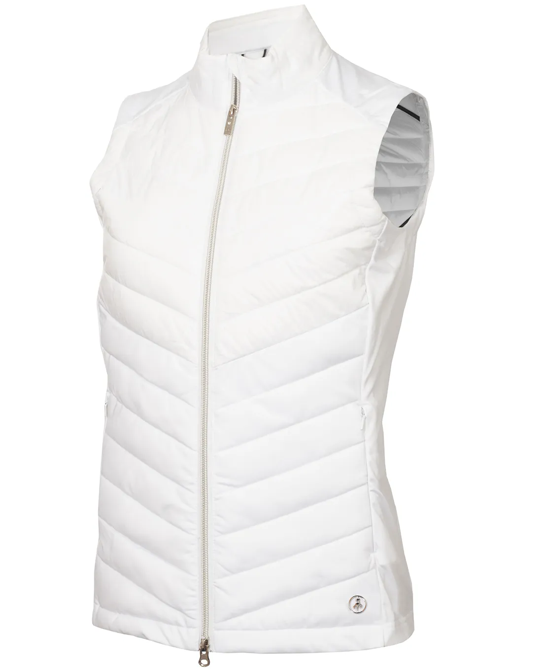 SIZE 16 - GREEN LAMB Noelle Quilted Vest with Stretch Back 026 White