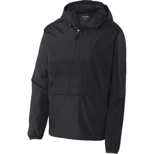 Sport-Tek Men's Black/Black Zipped Pocket Anorak