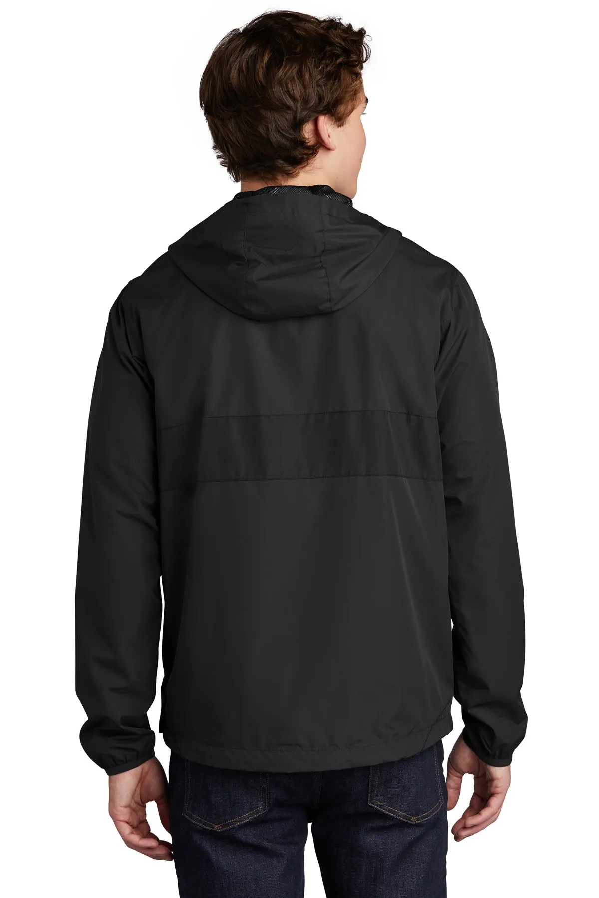 Sport-Tek Zipped Pocket Custom Anorak Jackets, Black/ Black