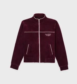 SR Sport Velour Track Jacket - Merlot