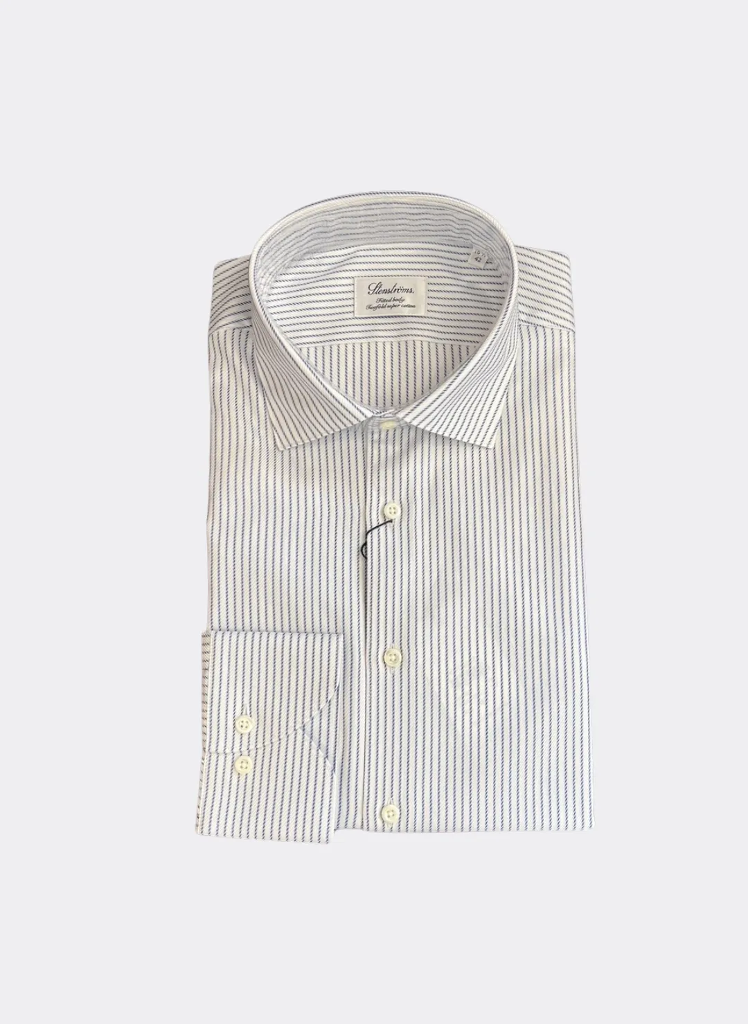 Stenströms Twill Striped Shirt in Light Blue