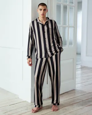 Stripe Button Up Long Pyjama Set